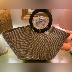 STRAW WOVEN BOHO BEACH BAG